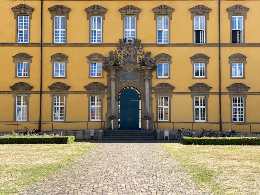 a building with a large entrance