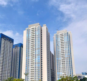 a group of tall buildings