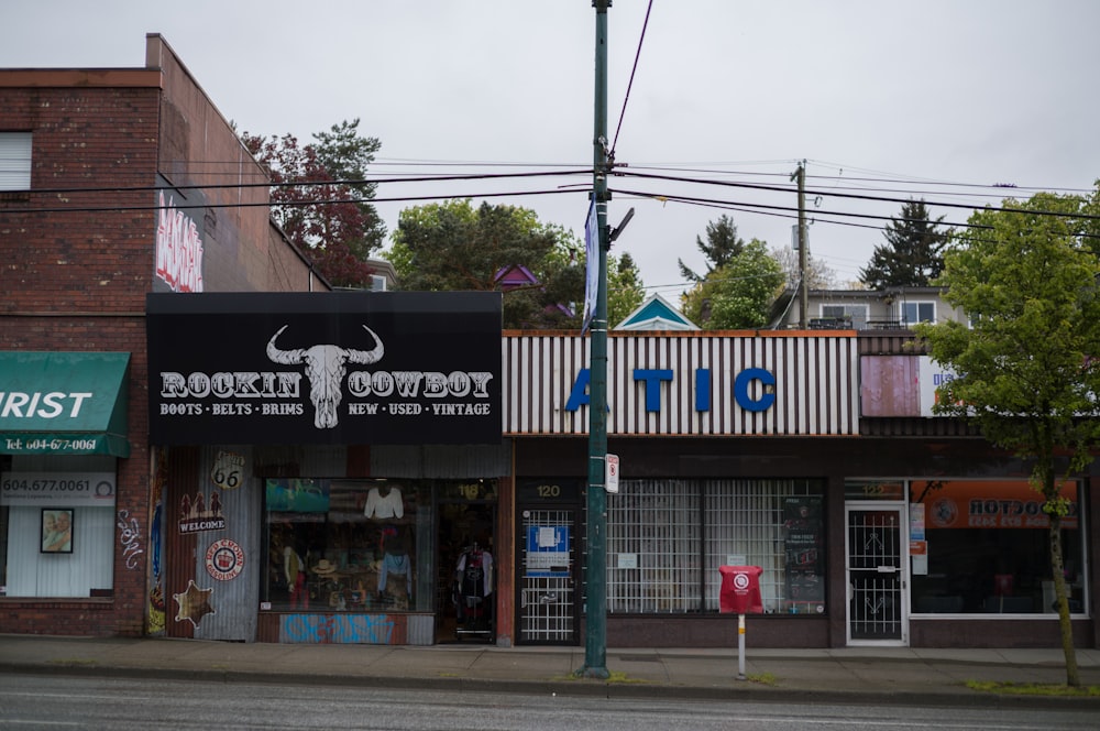 a storefront on a street corner