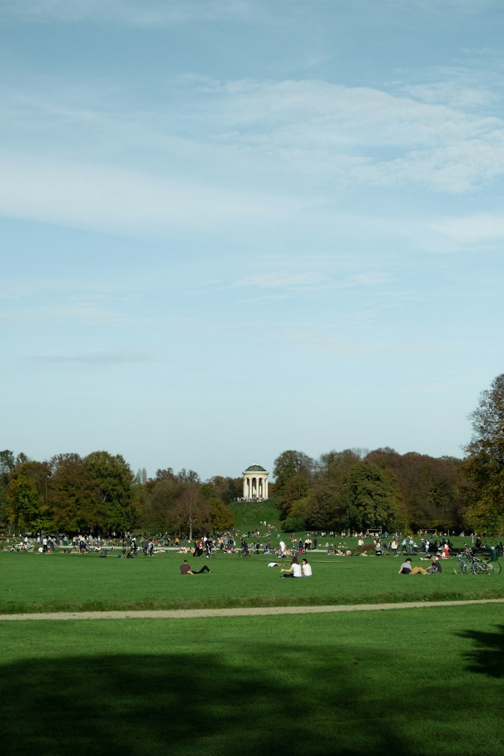 a large group of people in a park