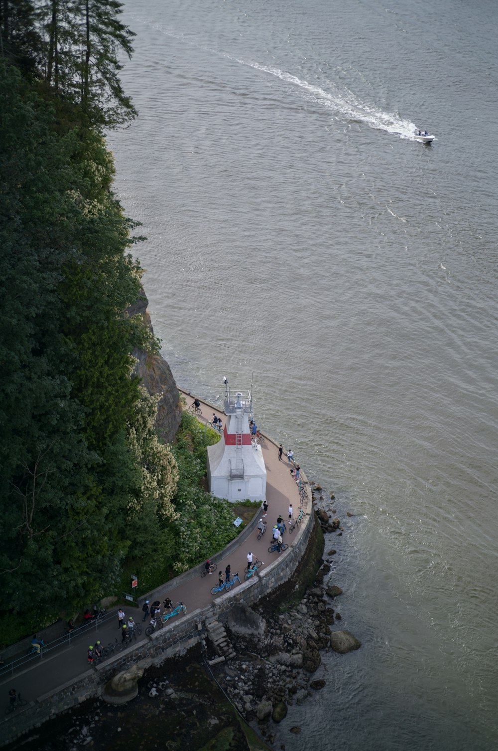 a large white boat on the water