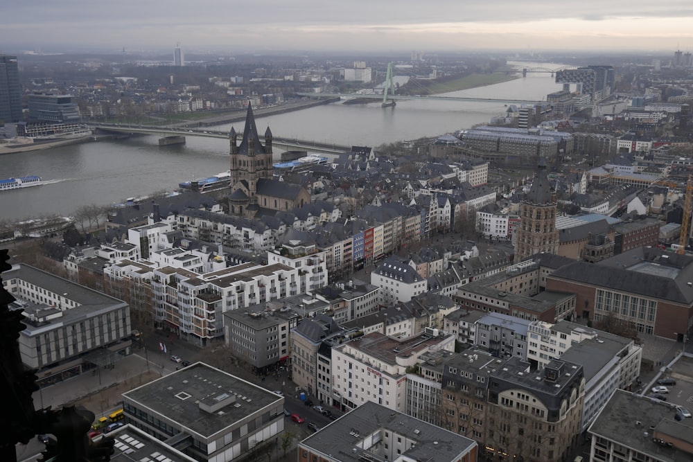 a city with a river running through it