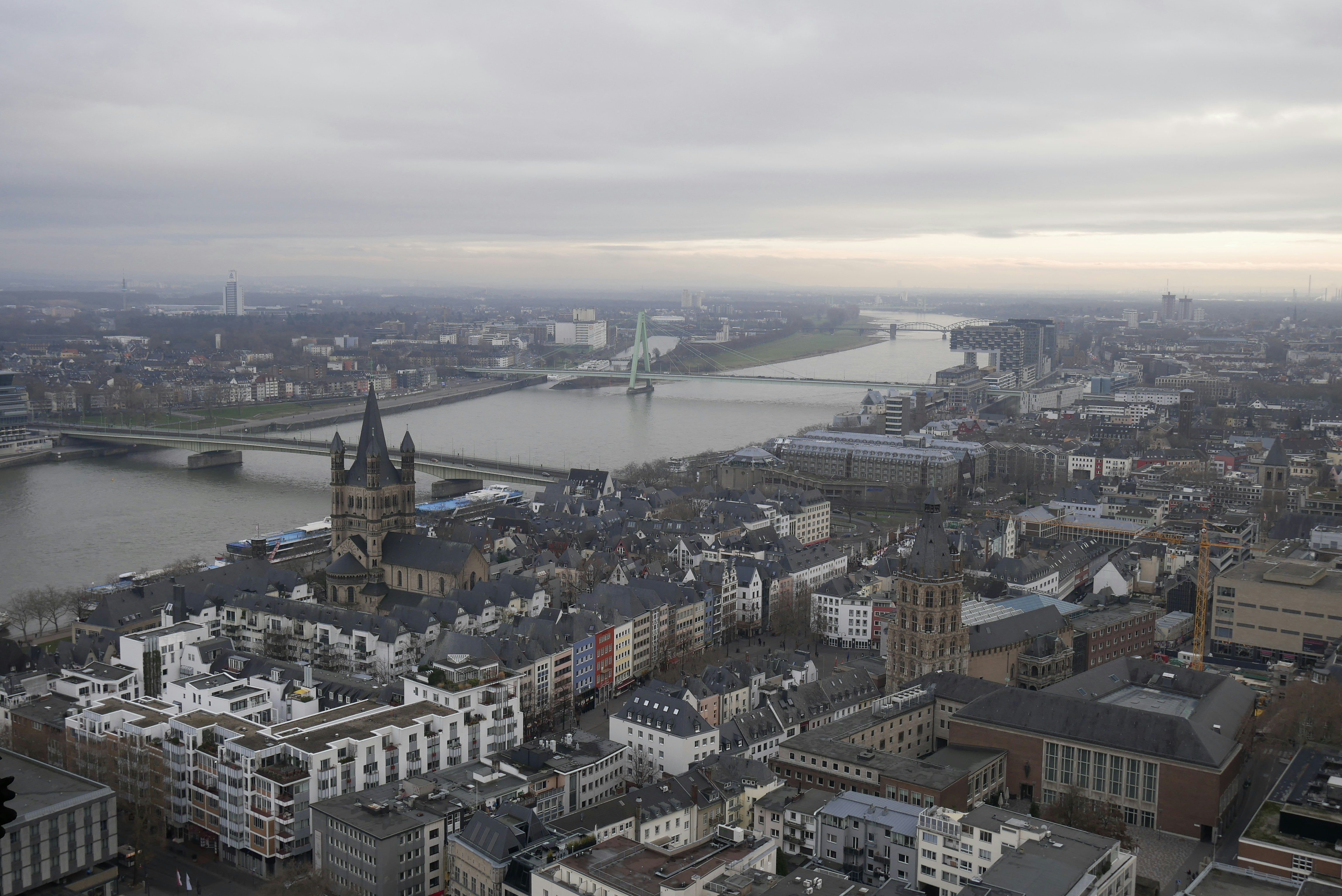 a city with a river running through it