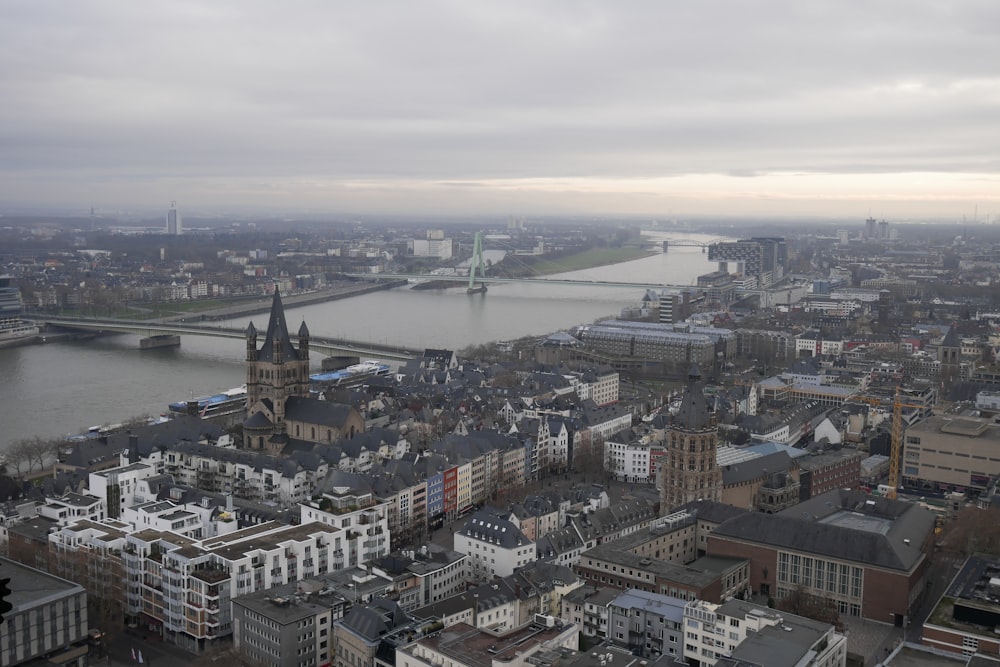 a city with a river running through it