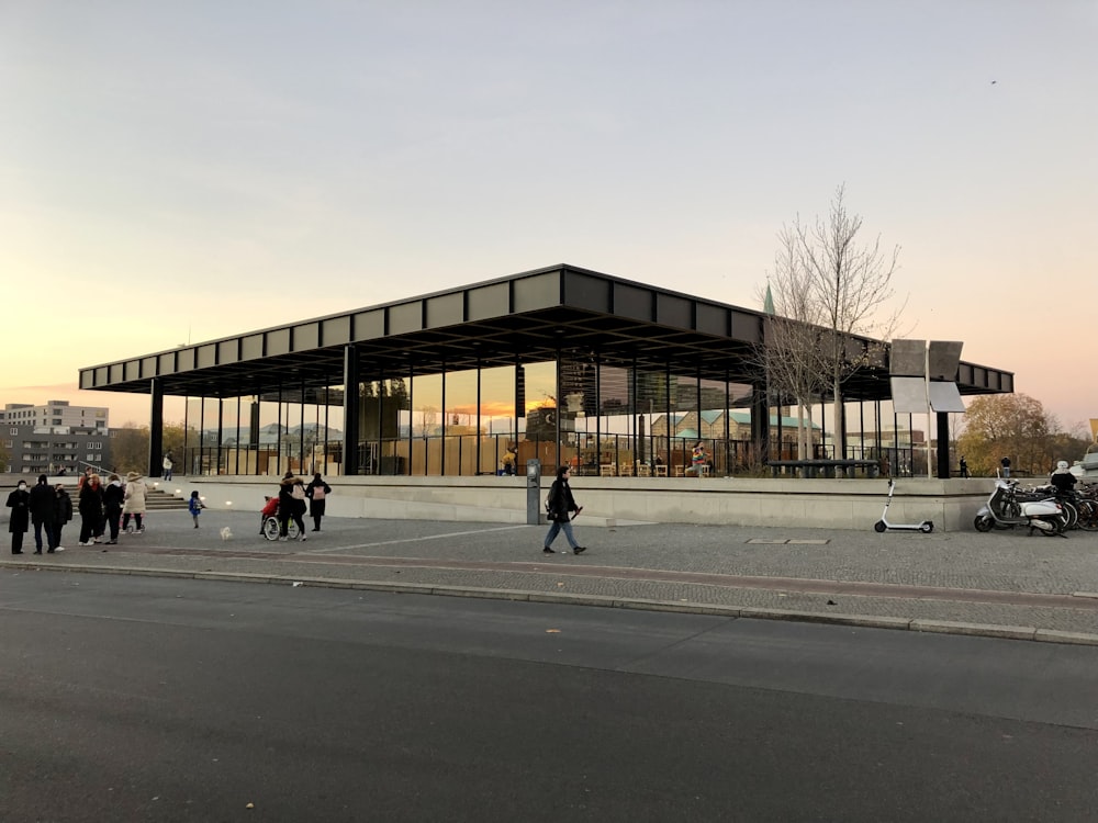 a building with a glass front