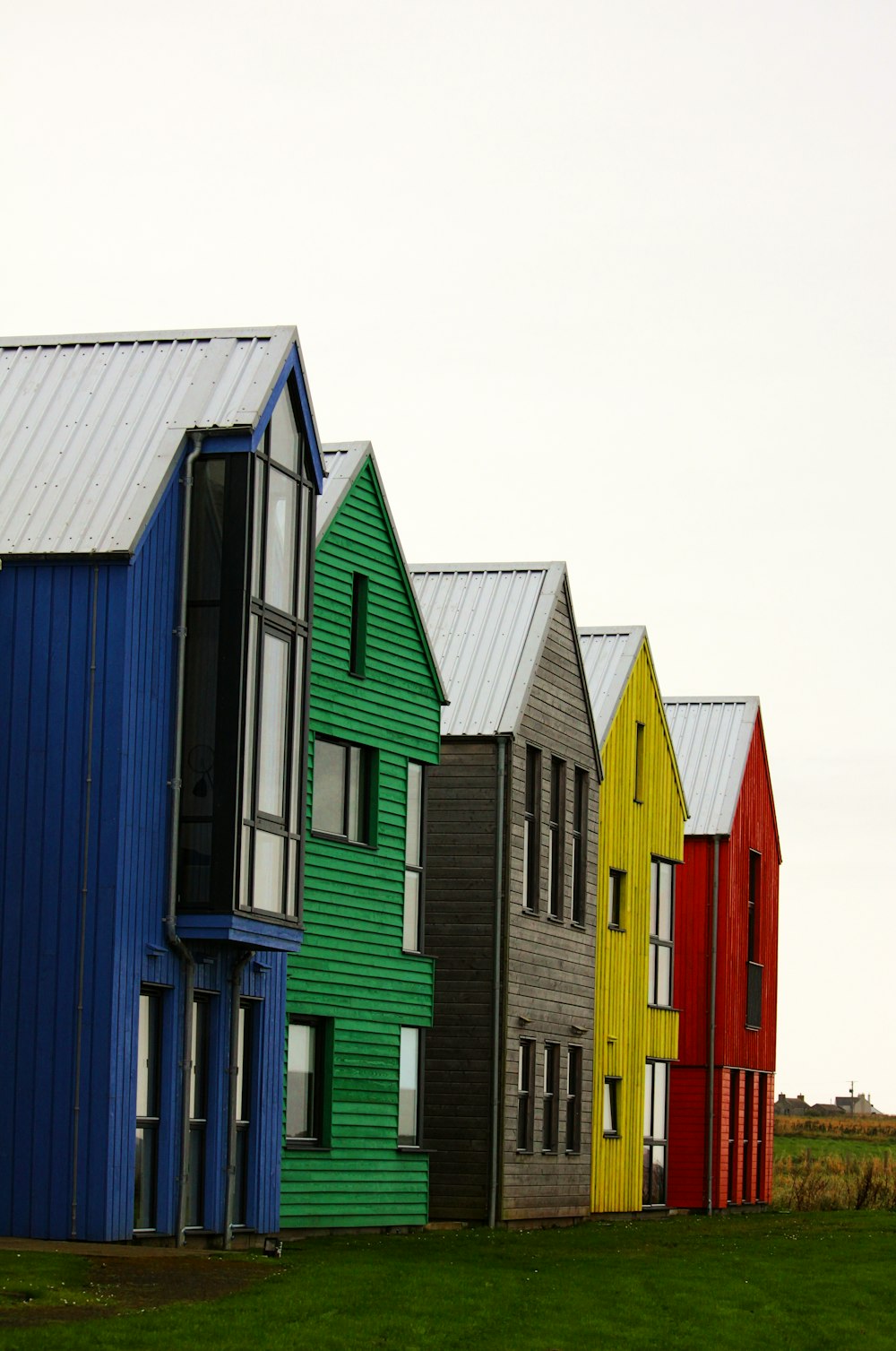 a row of colorful buildings