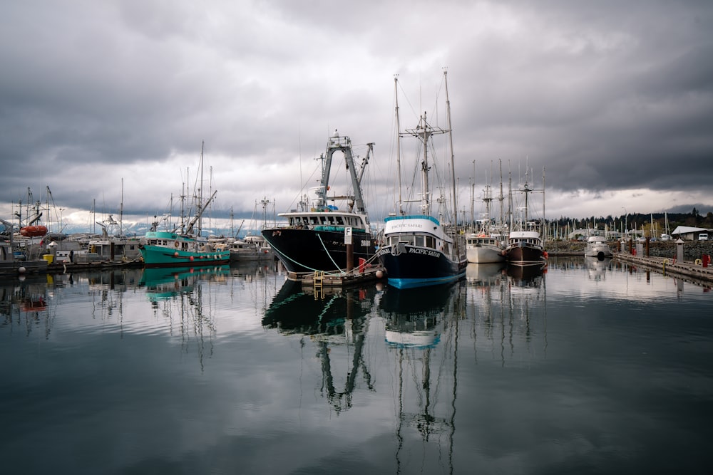 boats docked at a pier