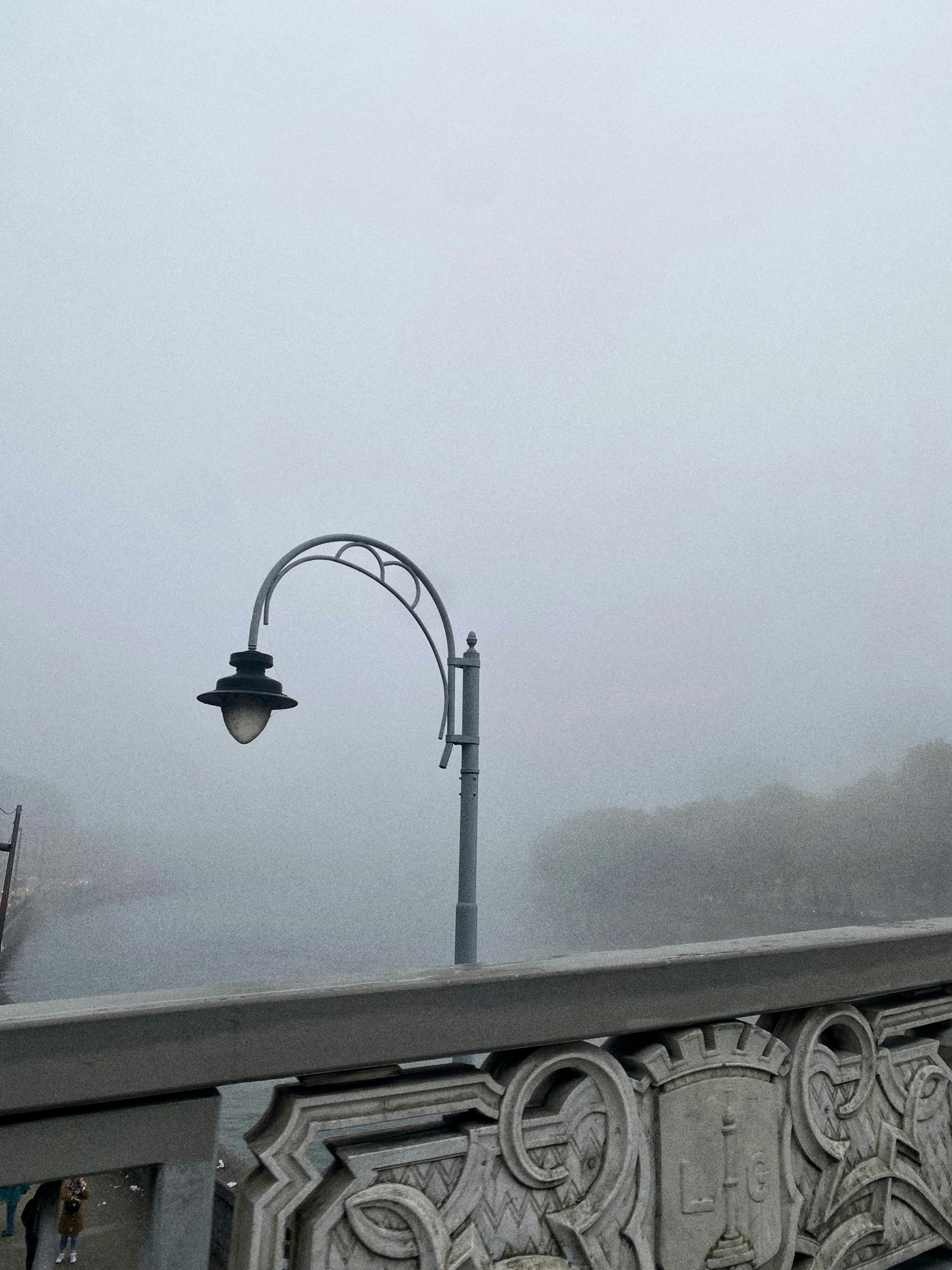 a lamp post on a building