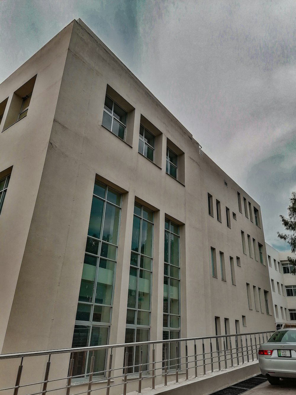 a building with glass windows