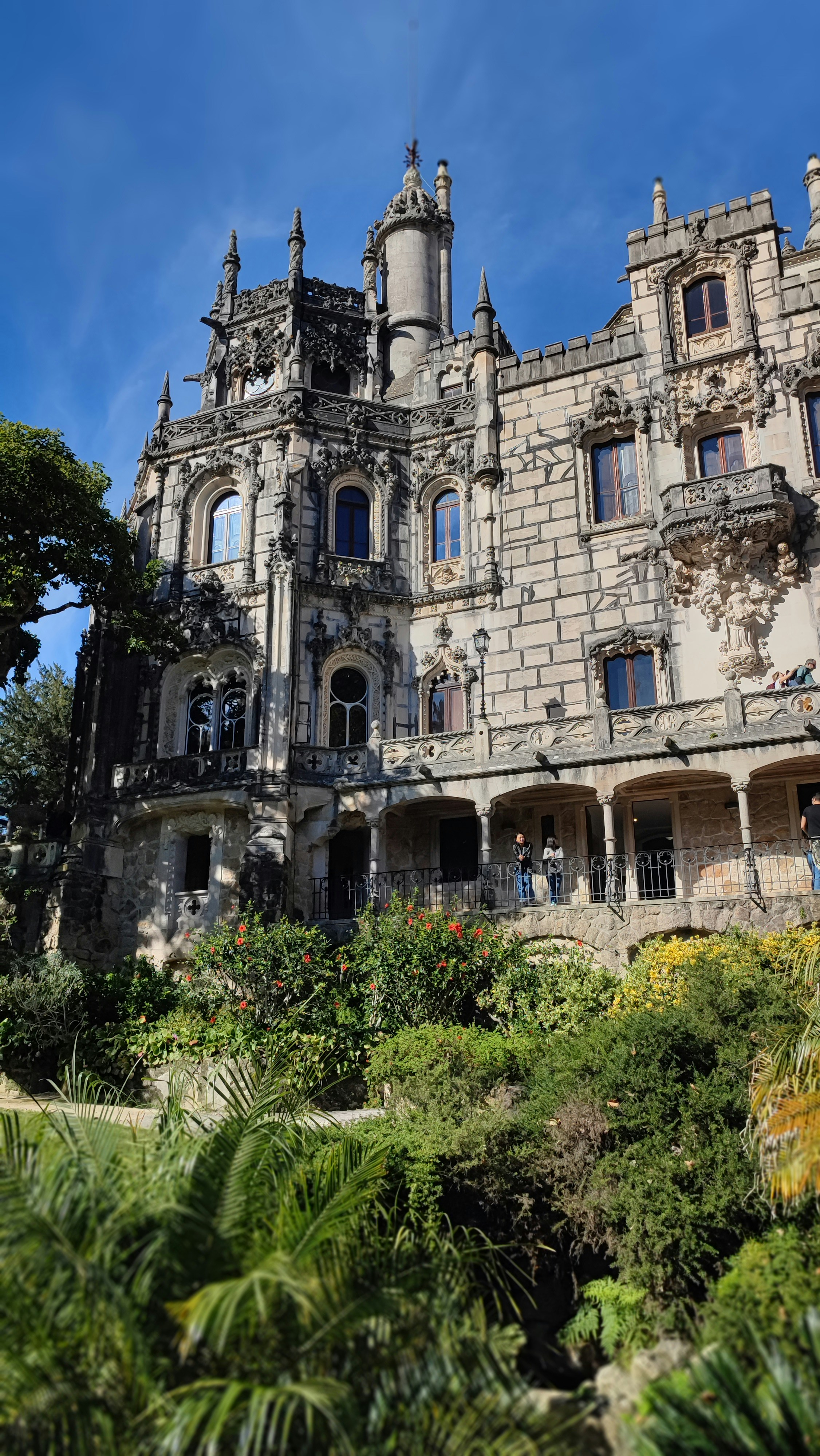 a large stone building with many windows