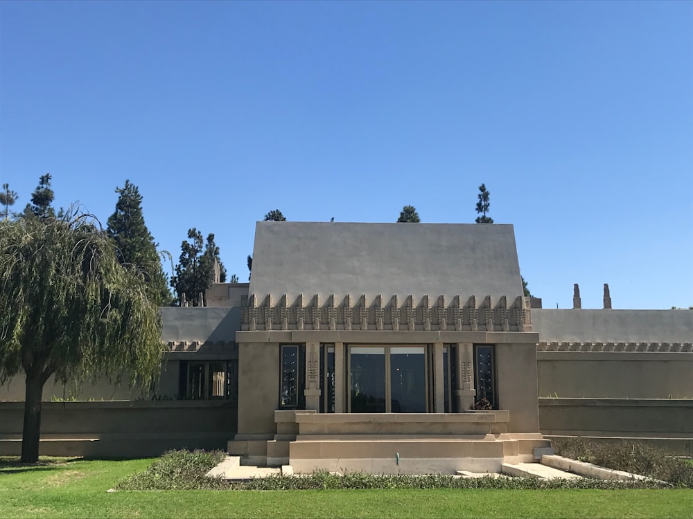 a building with a statue on top