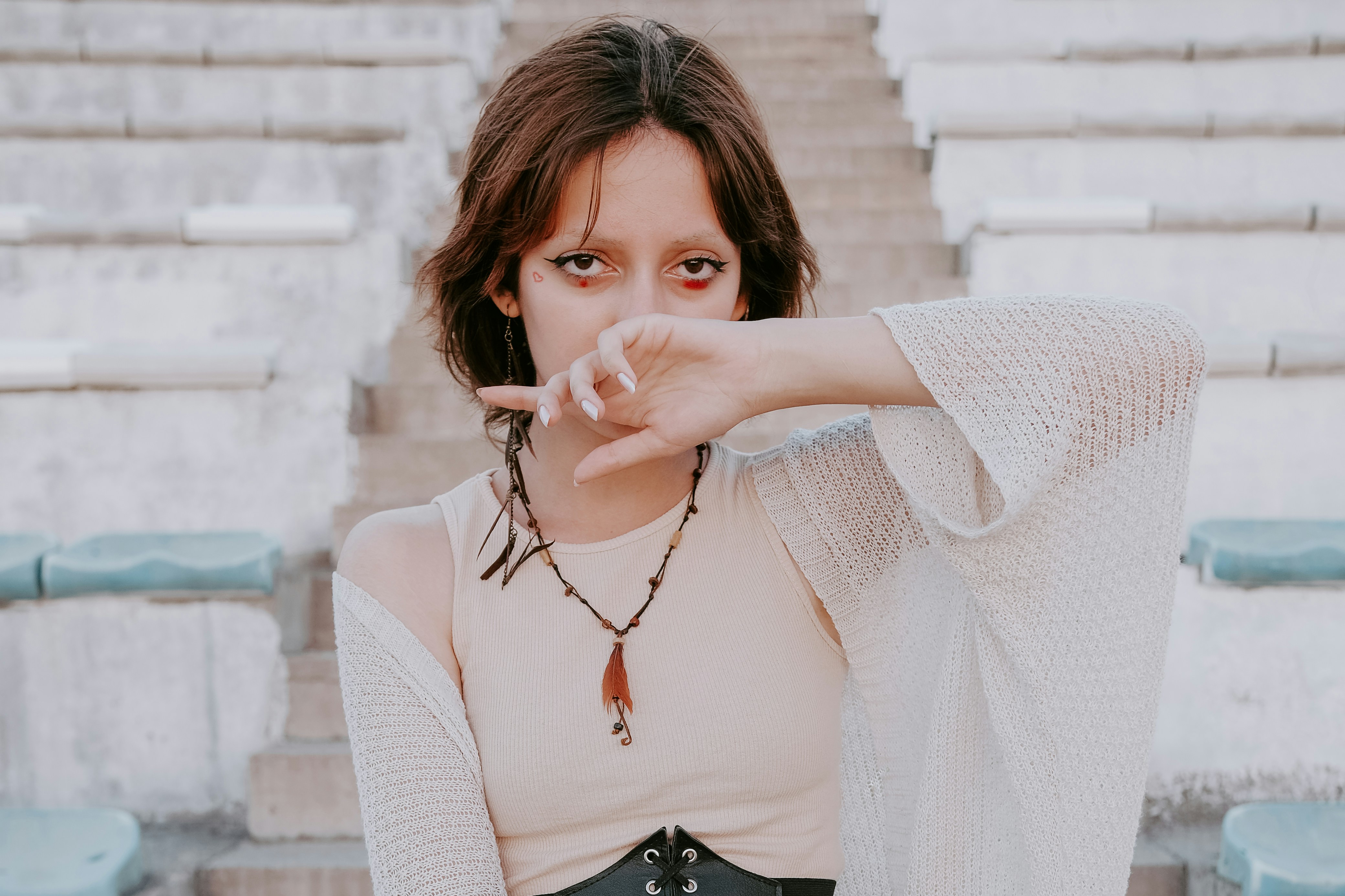 a woman smoking a cigarette