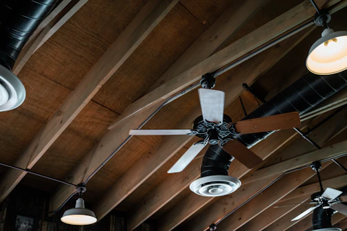 a ceiling fan with lights