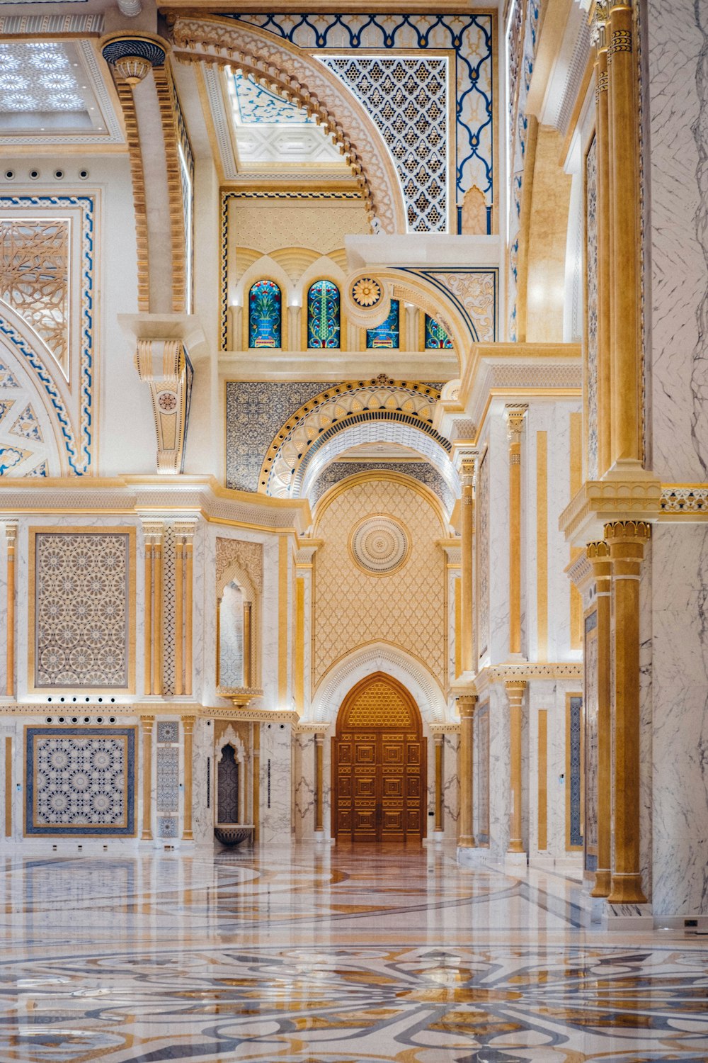 a large ornate building with a large arched ceiling