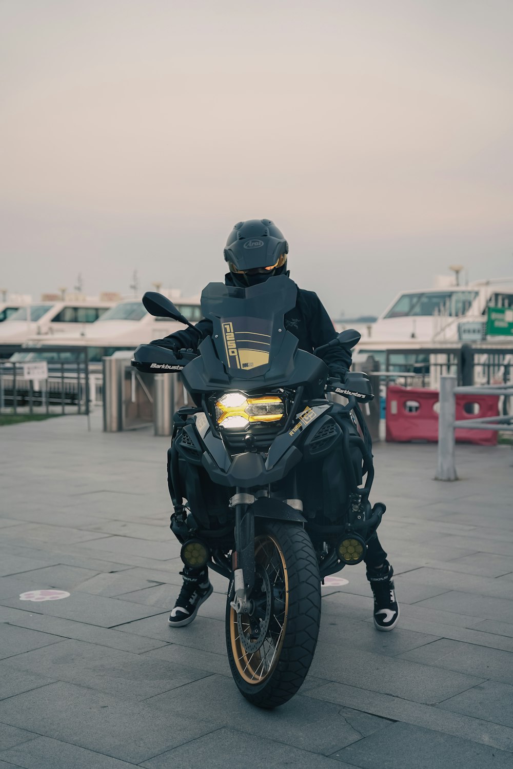 a man on a motorcycle