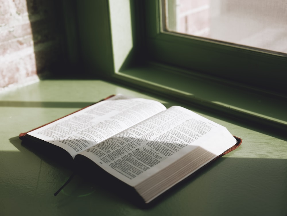 an open book on a table