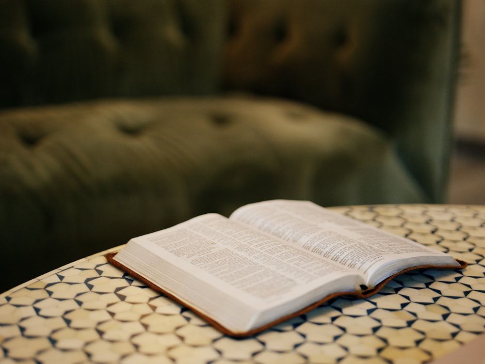 a book open on a table