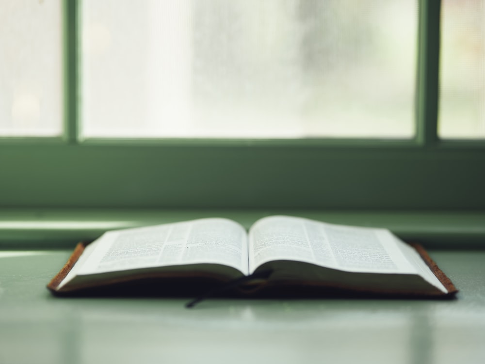 an open book on a table