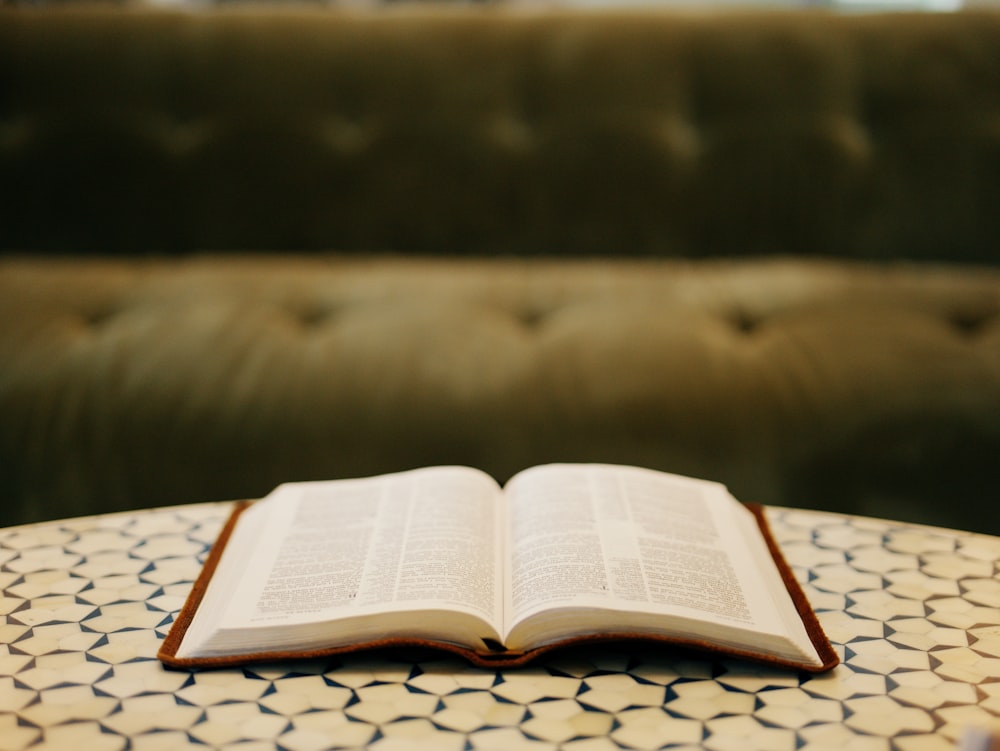 an open book on a table