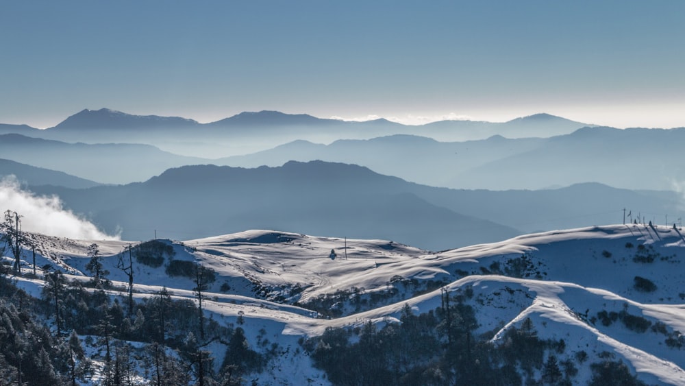 a snowy mountain landscape