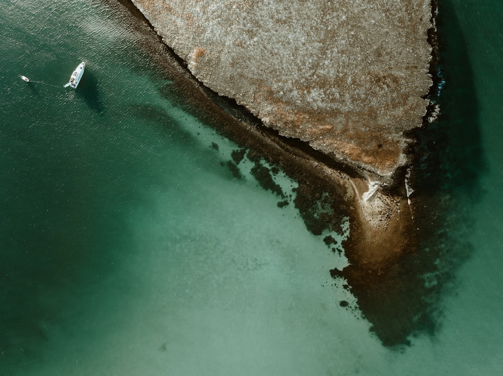 a rock in the water