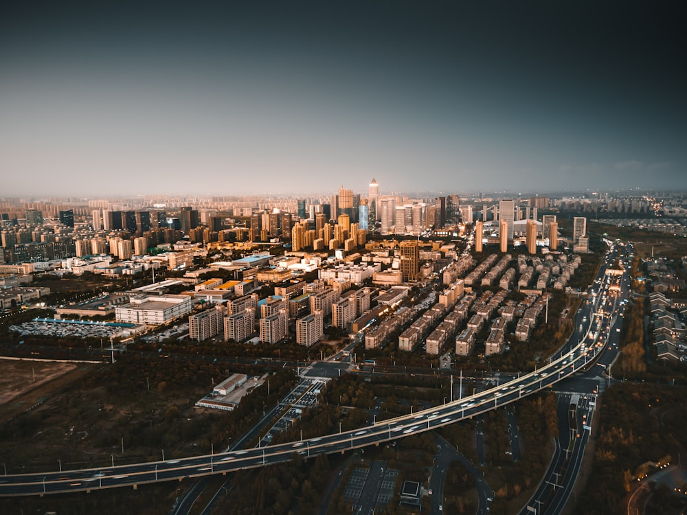 a city with a river running through it