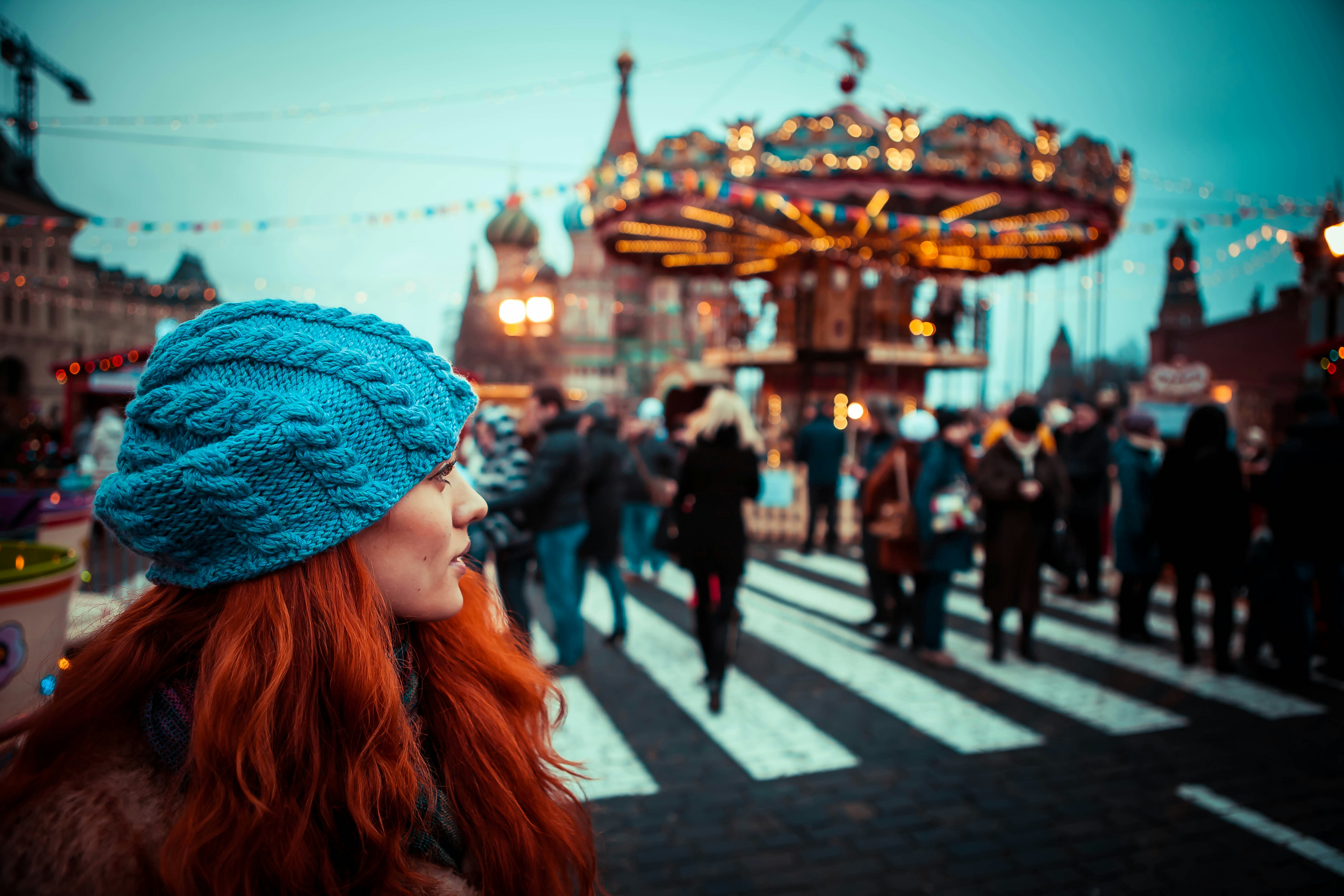 a person looking at a carnival