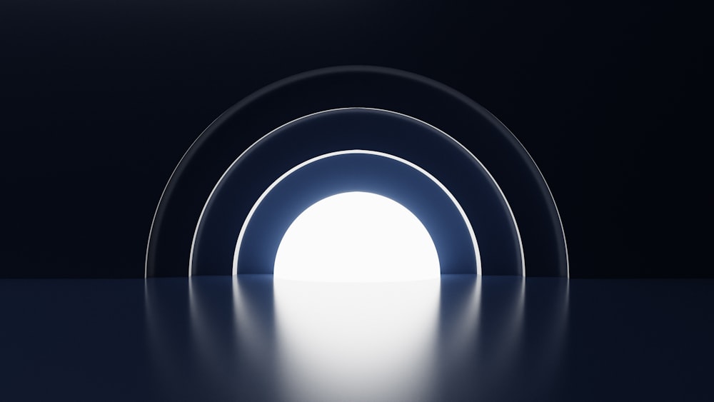 a circular light in the dark