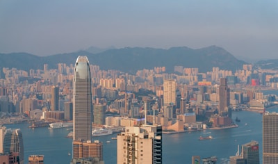 A panoramic view of the city skyline representing global business connections.