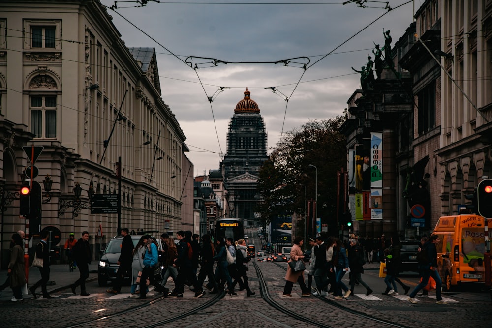 a busy city street