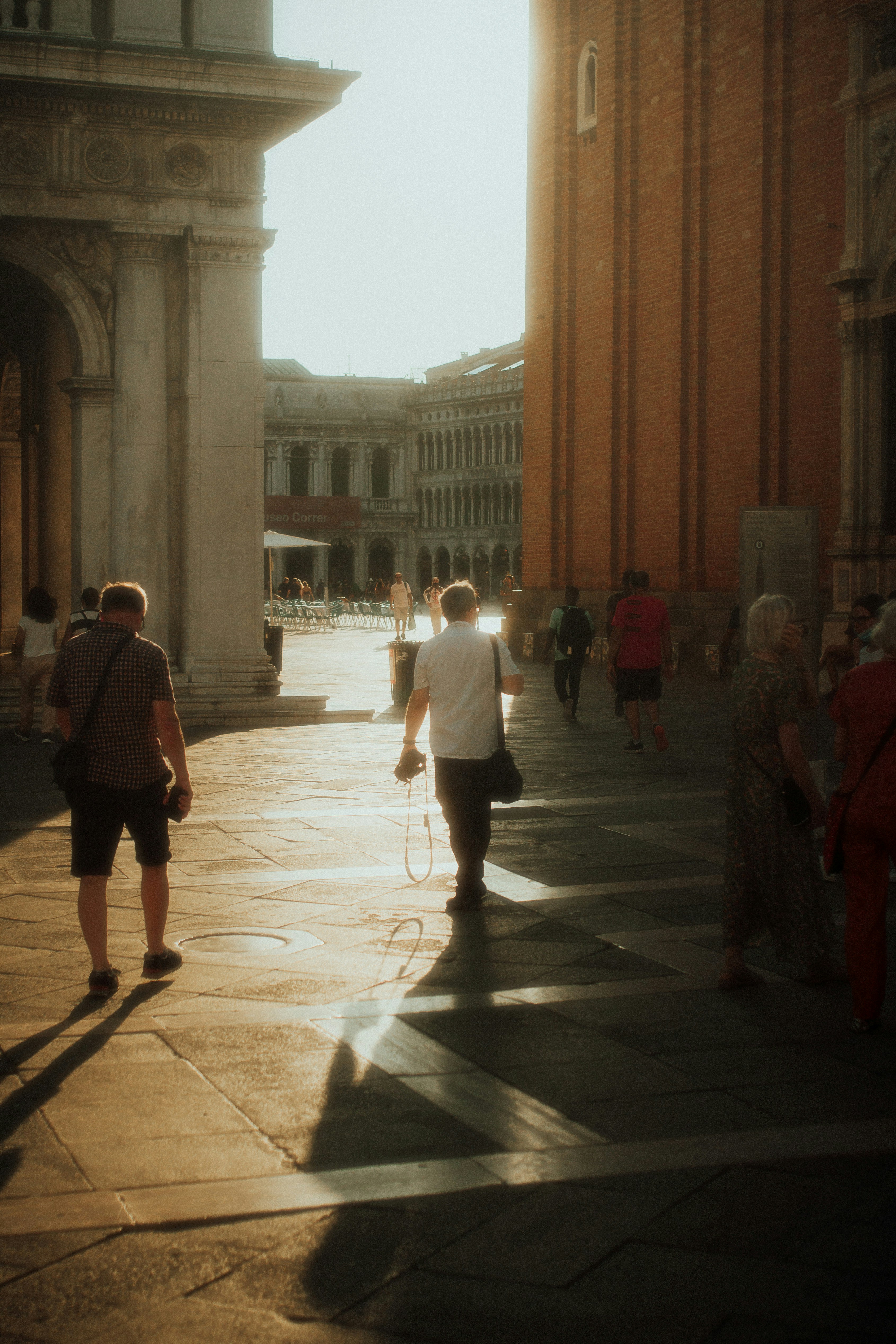 people walking on a street