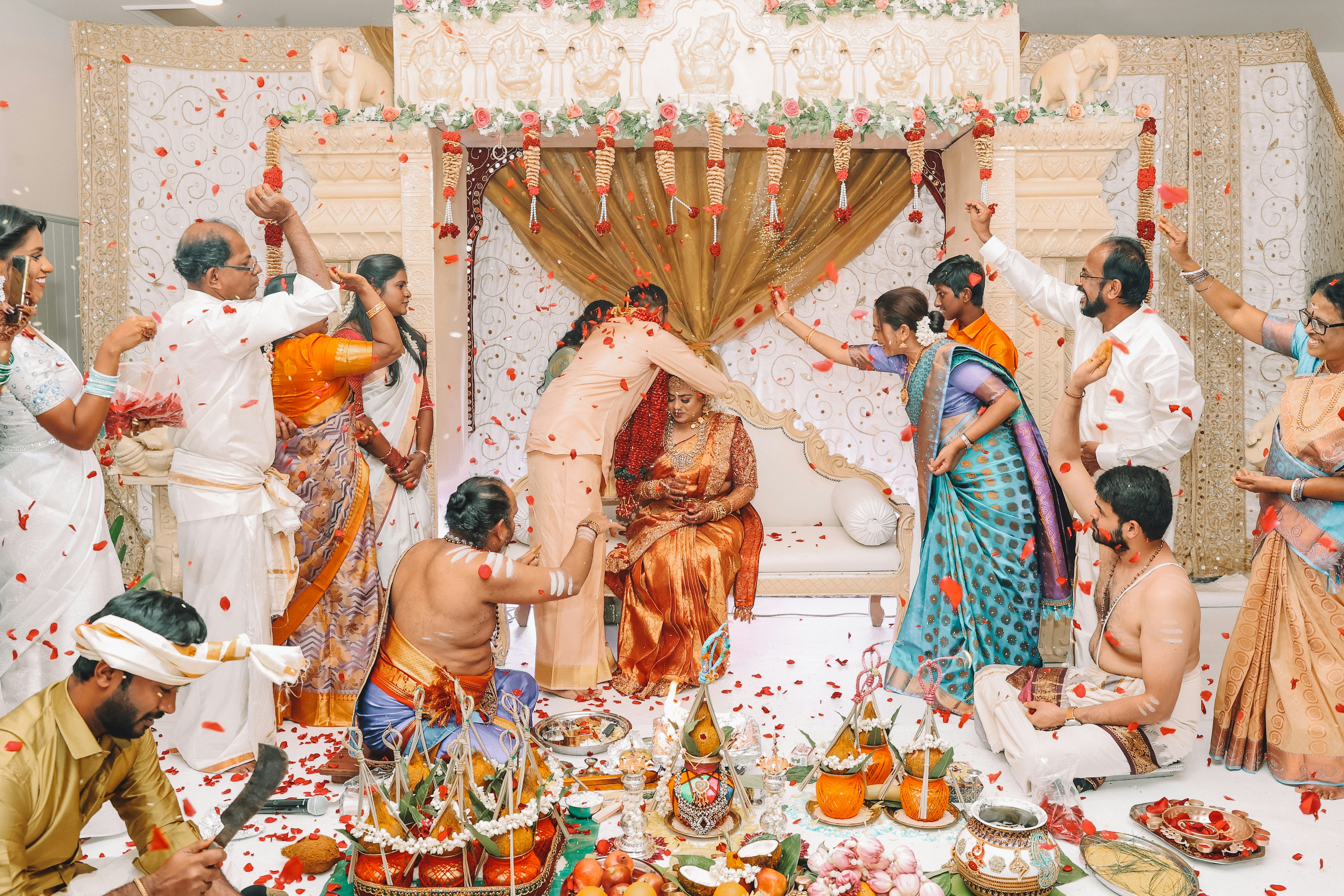 a group of people in a room