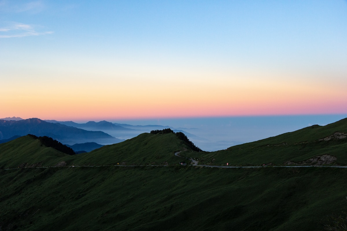 Scenic Taiwan mountain road winding through green hills