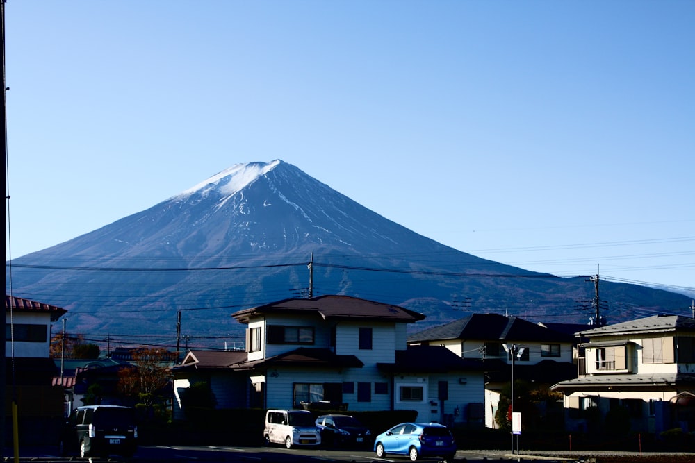 a mountain in the distance