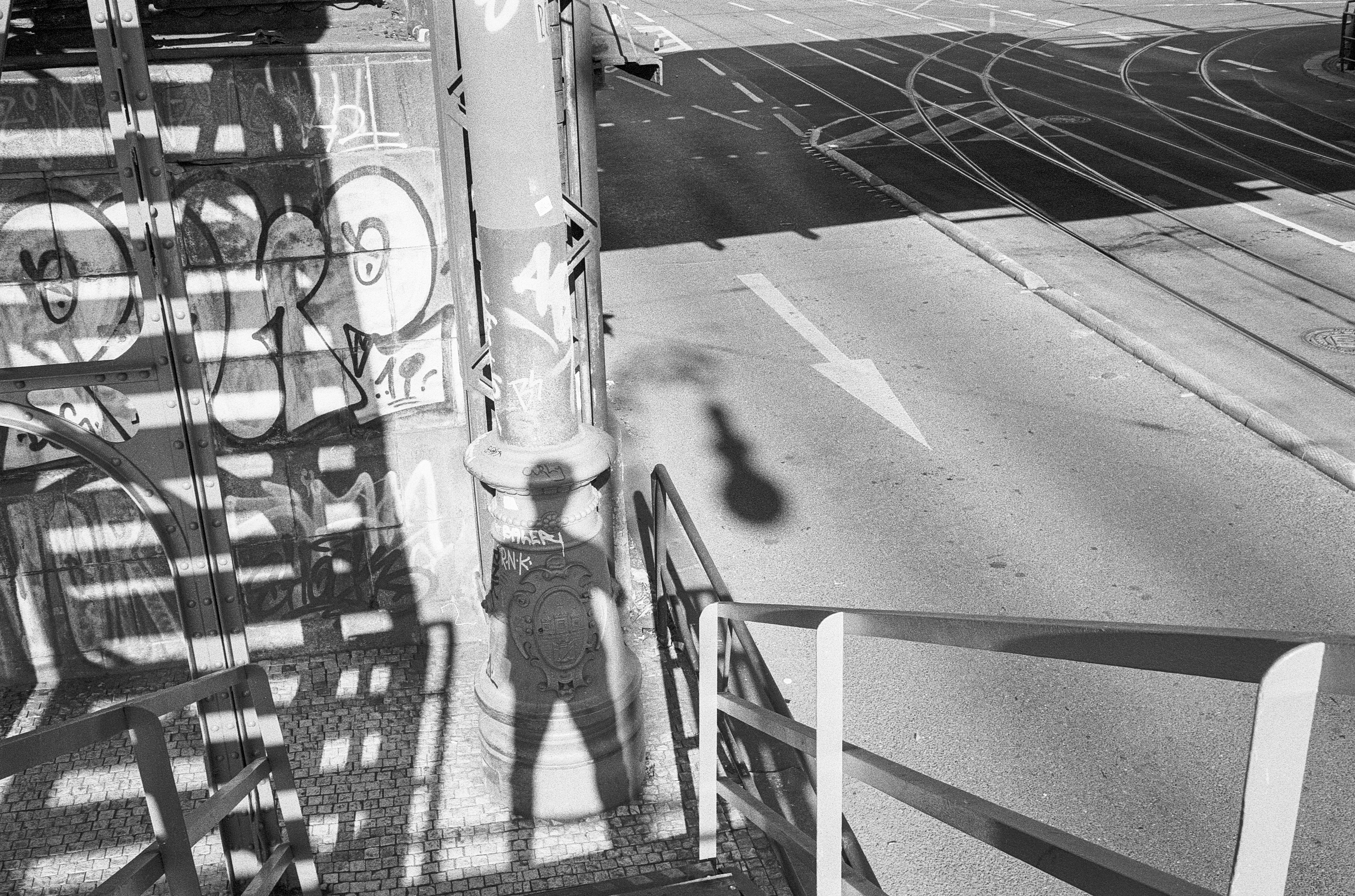 a person walking on a bridge