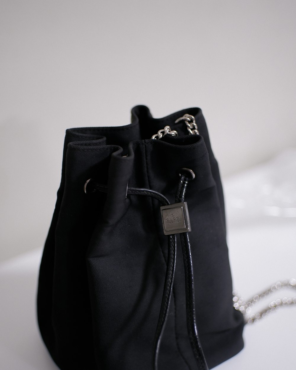 a black bag with a zipper