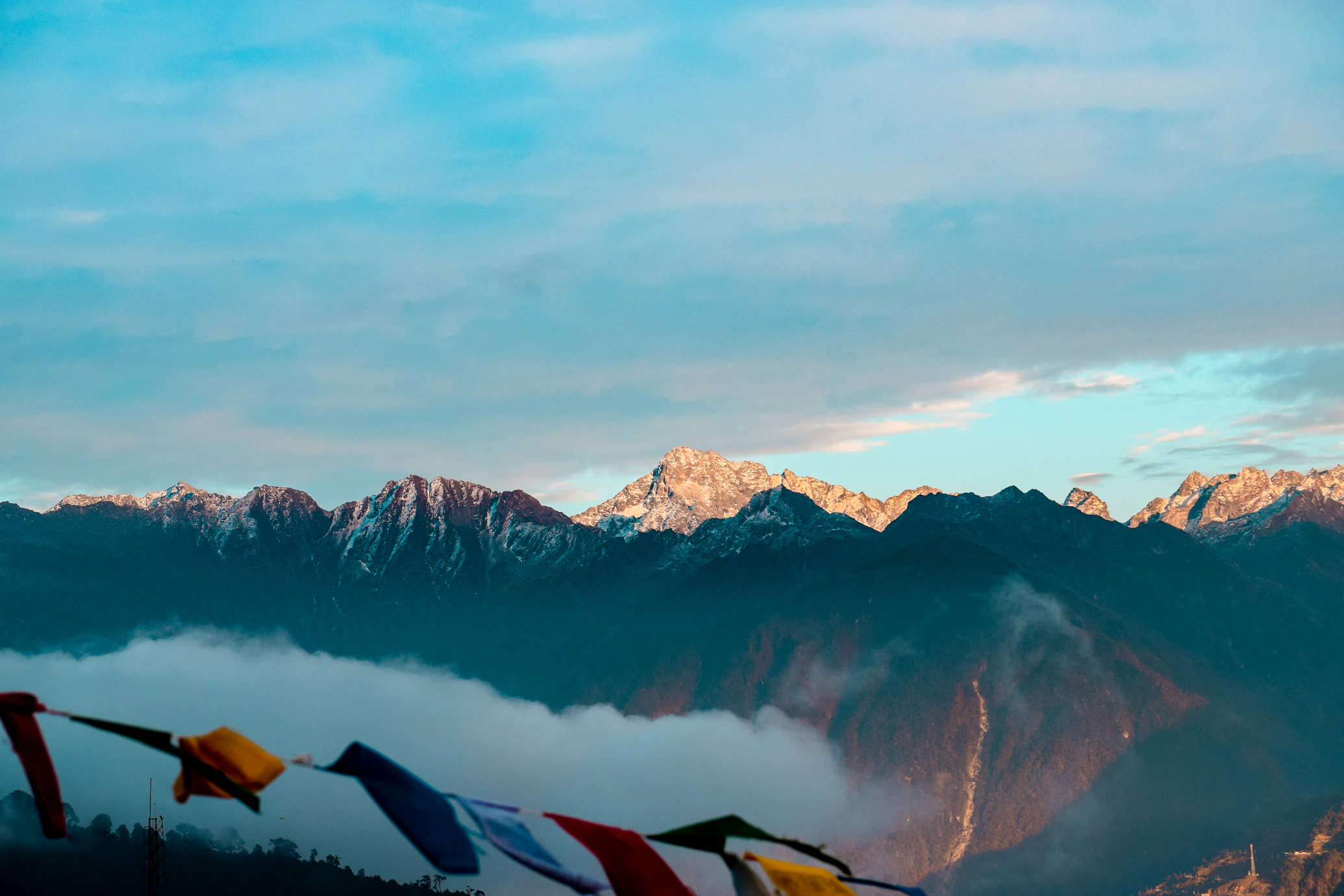 Scenic Himalayan landscape near Tawang in Arunachal Pradesh