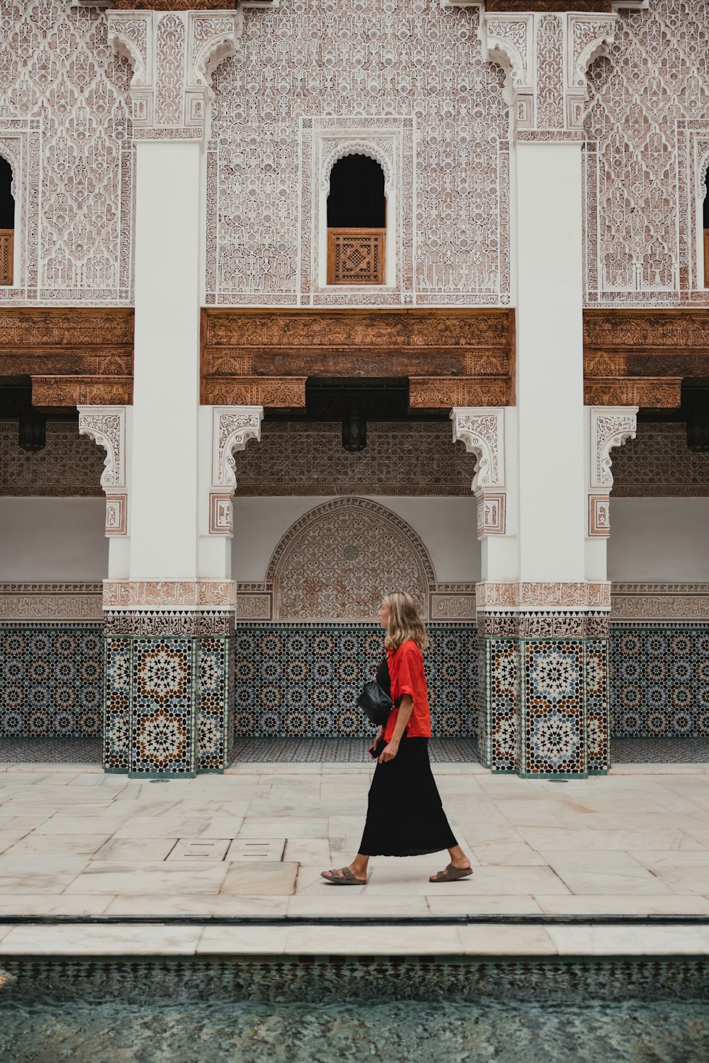 a person standing in front of a building