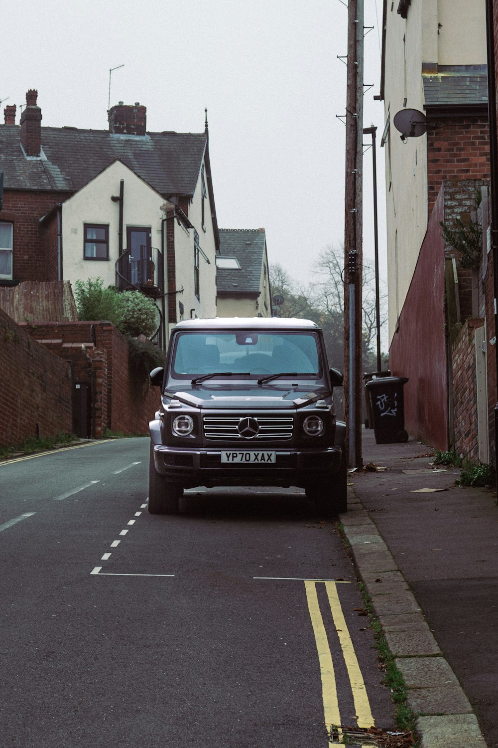 a car parked on the side of a road