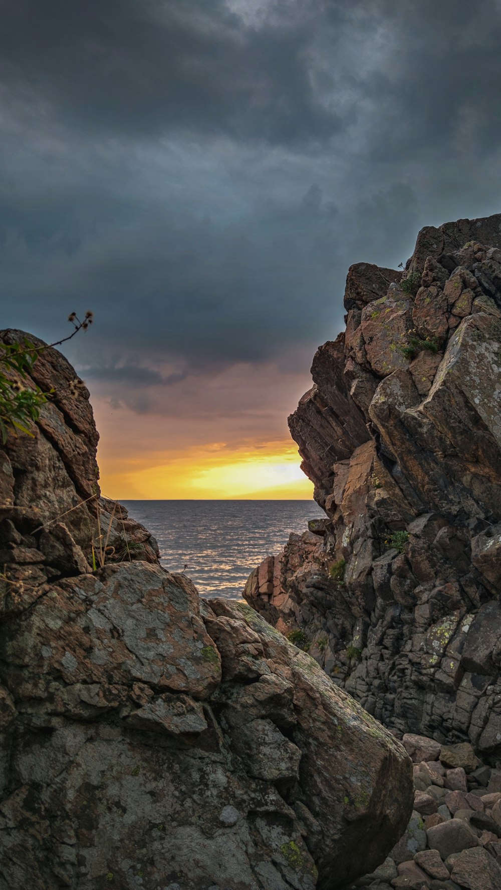 a rocky cliff overlooking the ocean