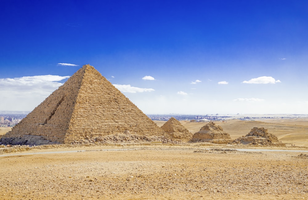 a pyramid in a desert