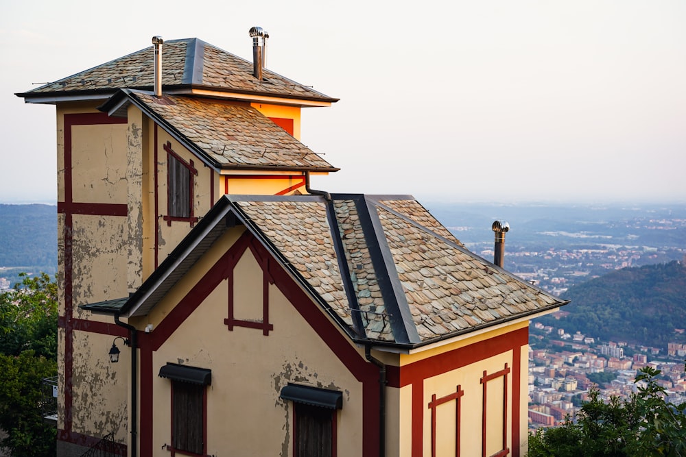 a building with a roof