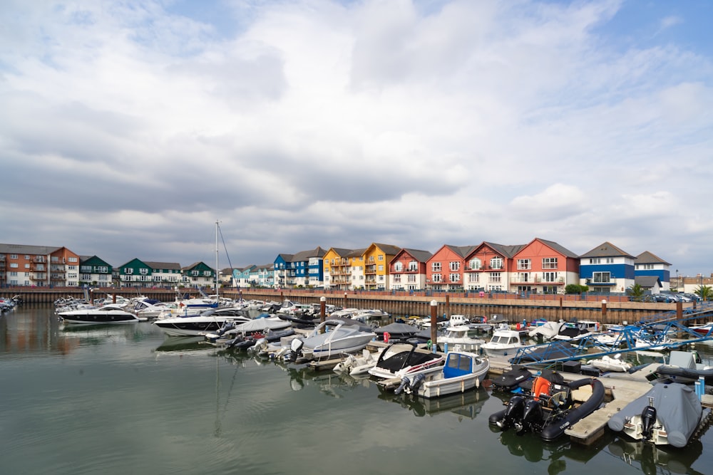 boats parked on the water