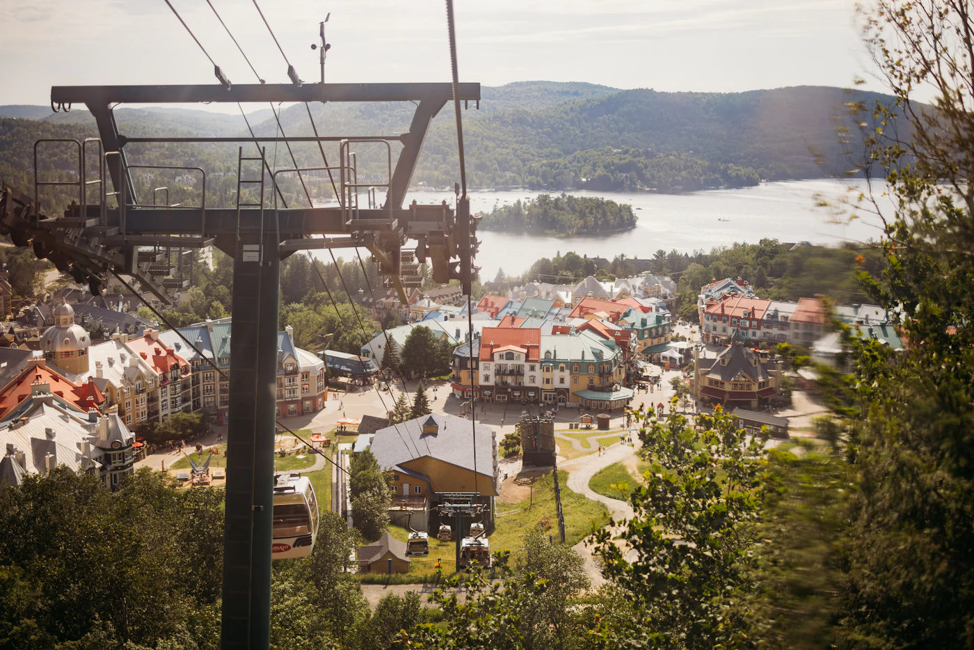 View over Mont-Tremblant village and lake from the mountain