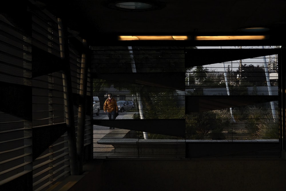 a person walking down a flight of stairs