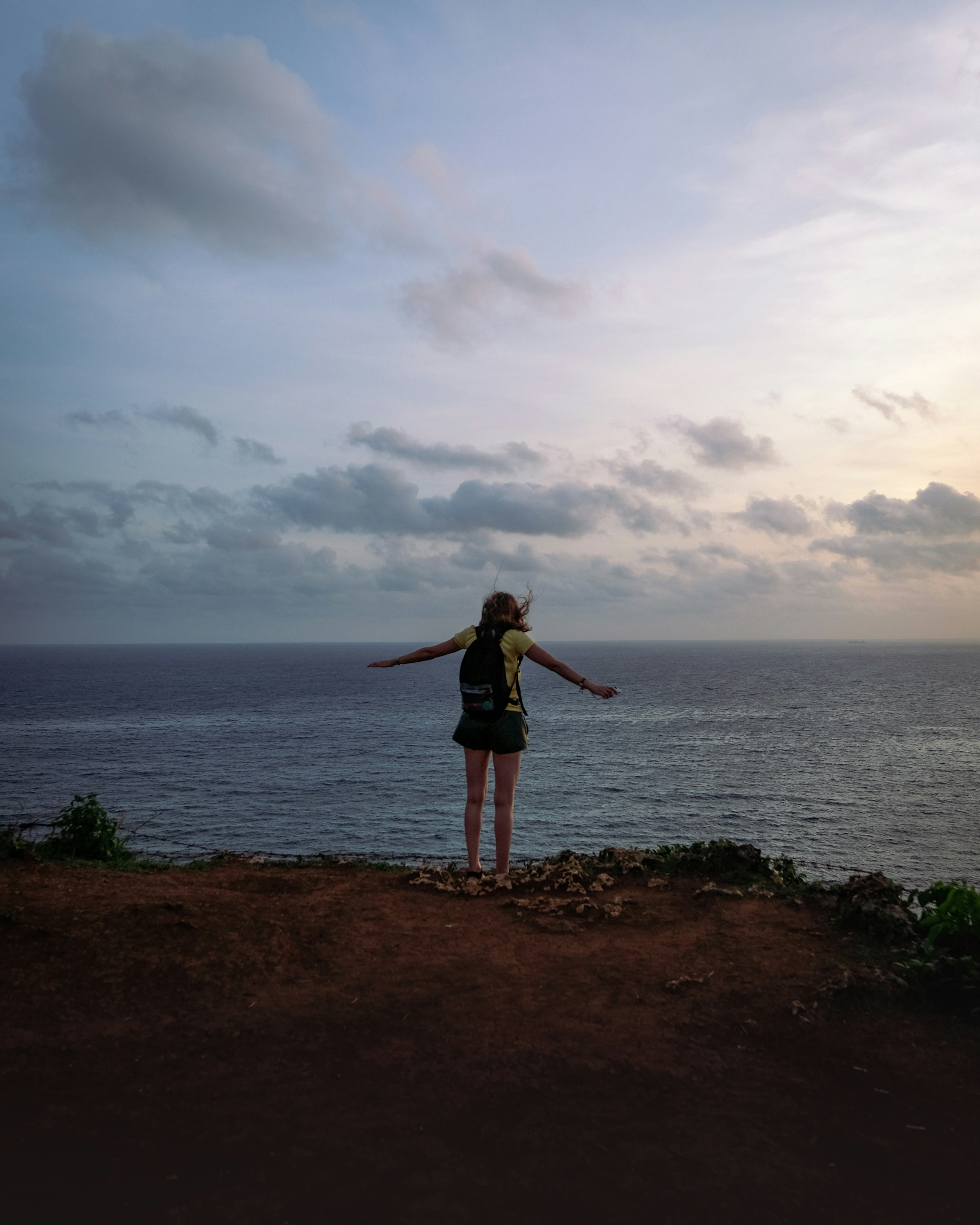 a person standing on a beach