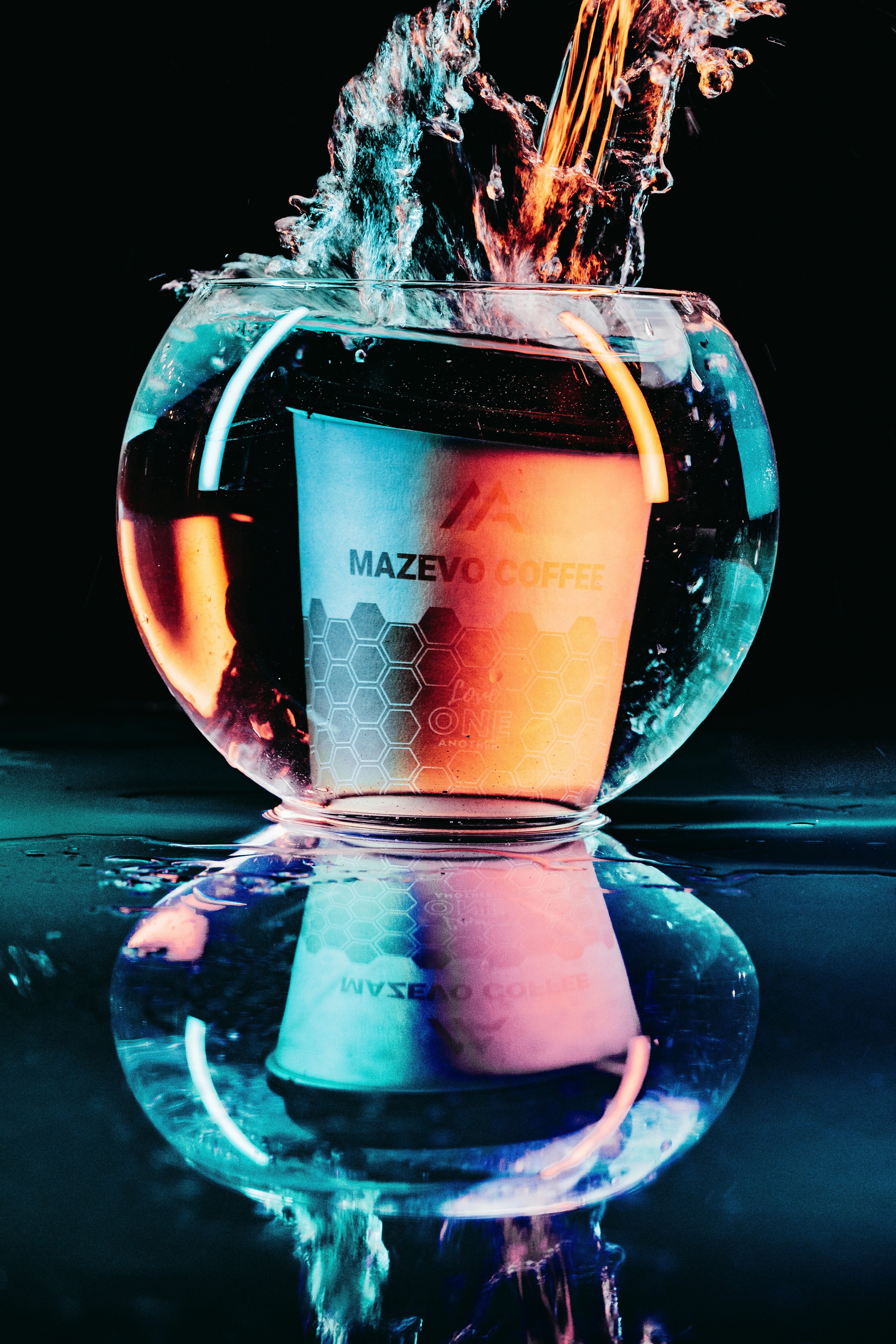 a glass with a liquid in it