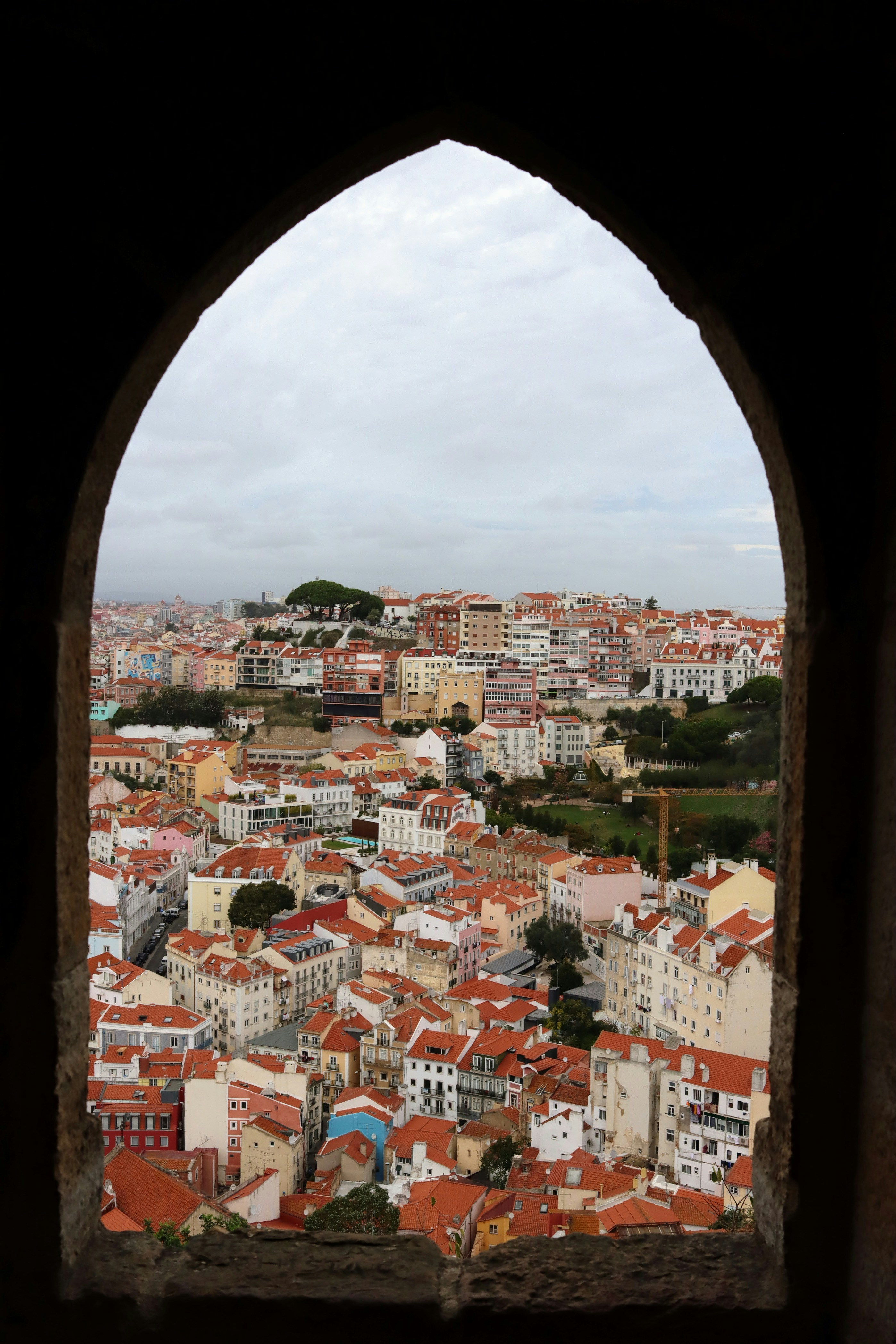 a view of a city from a window