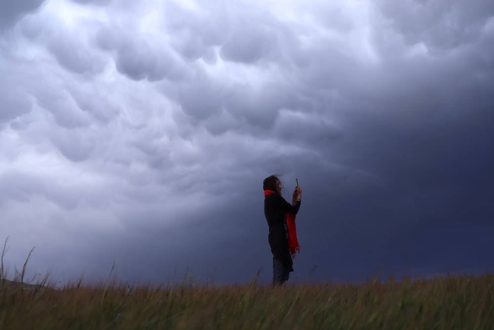 a person standing in a field