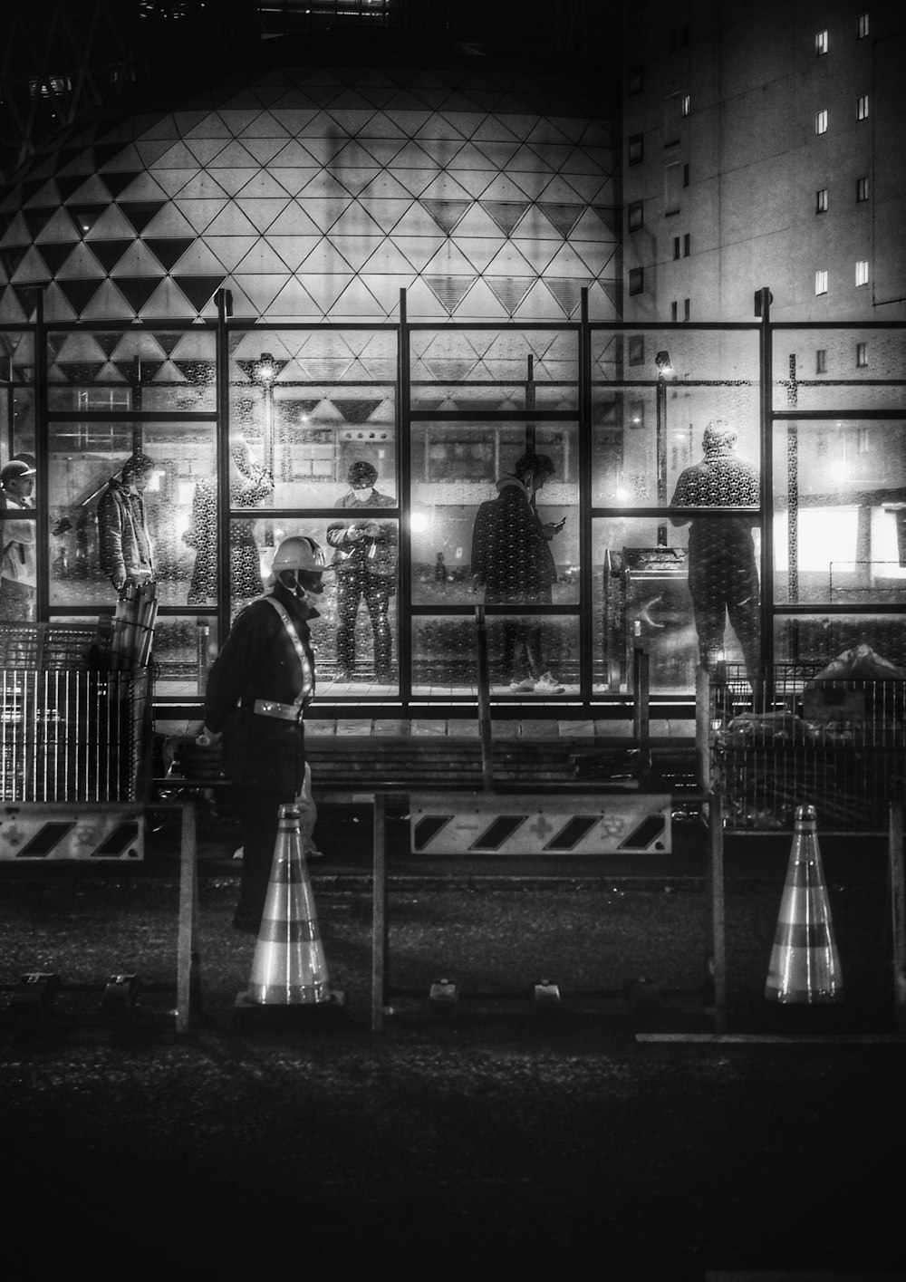 a person standing in front of a window